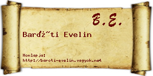 Baróti Evelin névjegykártya