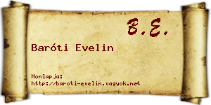 Baróti Evelin névjegykártya